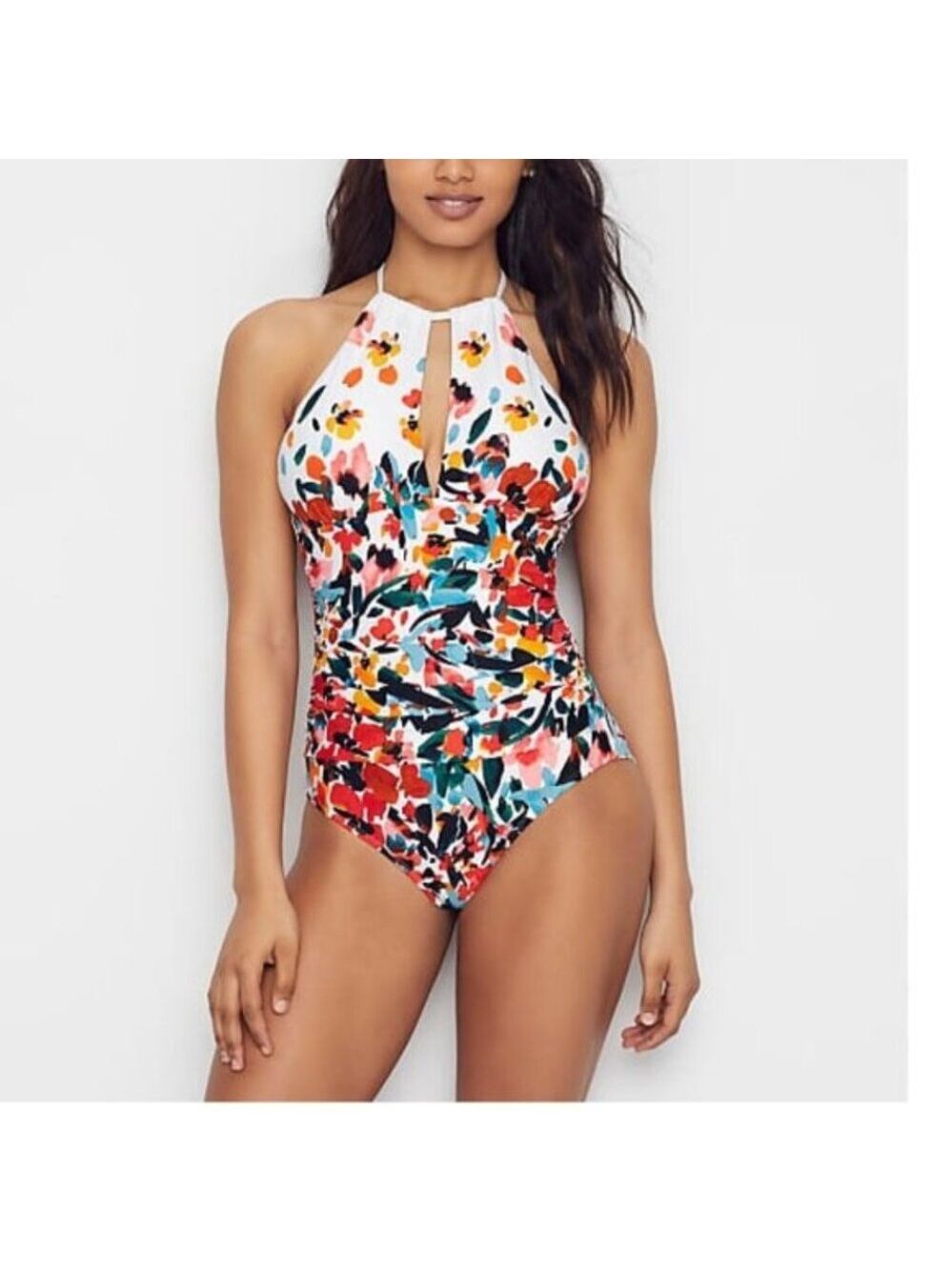 Anne Cole Signature Sunset Floral High Neck Swim